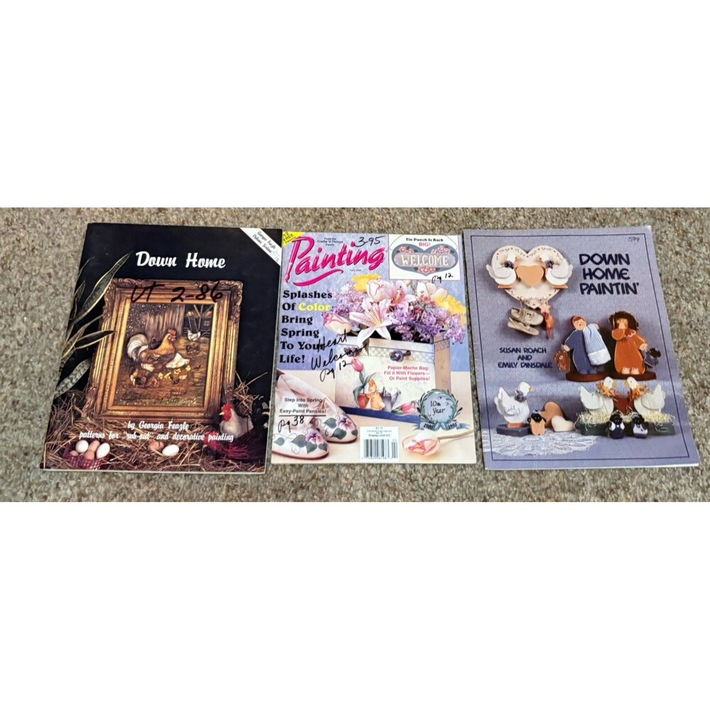 Vintage Tole Decorative Painting Pattern Books Lot of 3 Folk Art Country